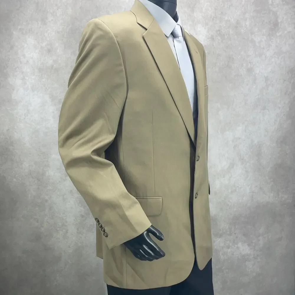 NWOT Jos A Bank Signature Mens 42L Tan/Taupe Wool Blazer 2 Butt Sport Coat